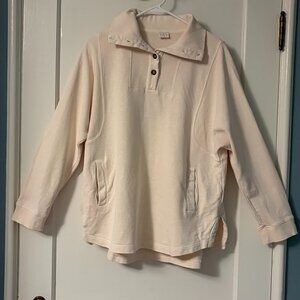 Poetry cream oversized pullover hemp organic cotton size 6 lagenlook minimalist